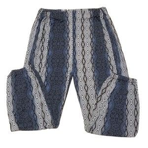 Jon and Anna NY Blues & Black Stretch Cuffed Pants Wide Leg Bloomer Style Comfy